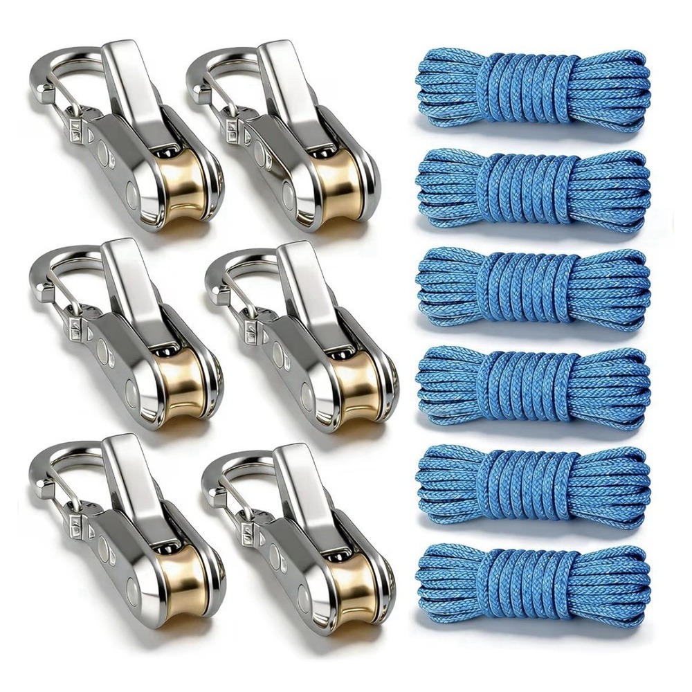 Heavy Duty Rope Tensioners, 6 Pack Roller Tie Downs for Outdoor Gear